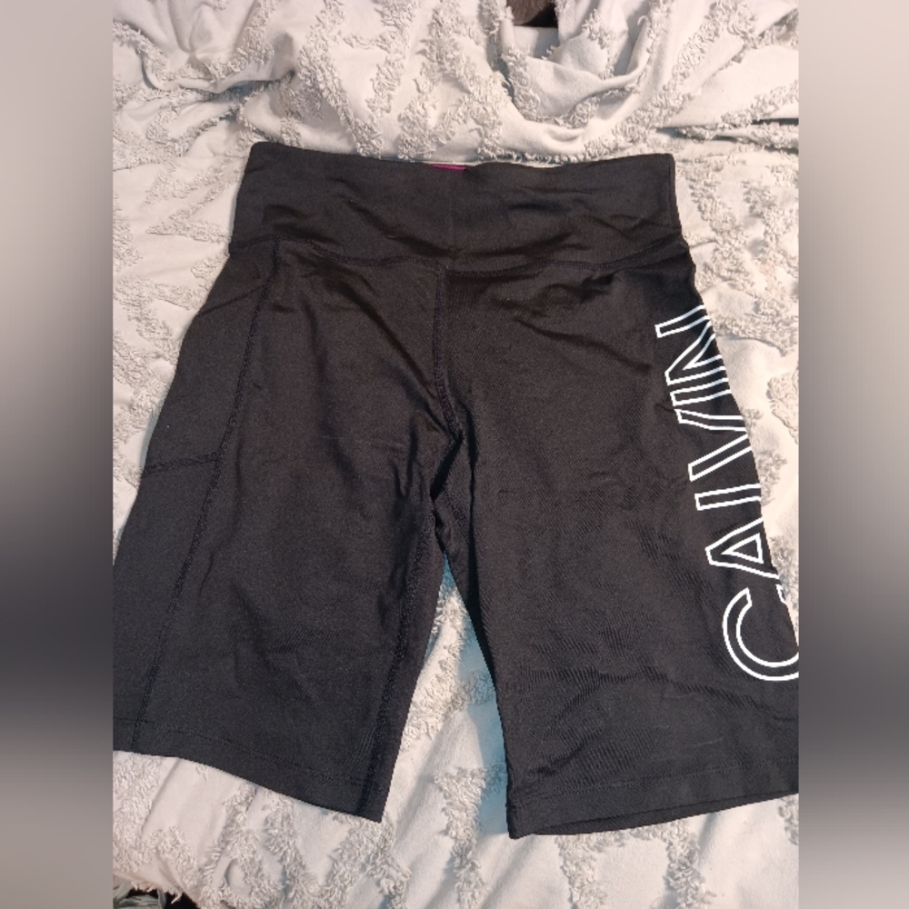 Women's Black Calvin Klein Athletic Bike Shorts in Size Medium